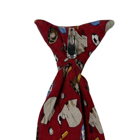 Dockers Y2K Boys Red Multicolor Sport Themed Stain Resistant Clip On Tie - Picture 4 of 7